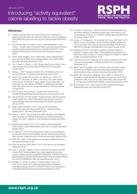 Introducing “activity equivalent” calorie labelling to tackle obesity