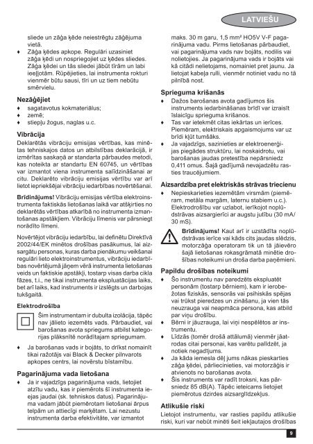 BlackandDecker Tronconneuse- Gk2235 - Type 3 - Instruction Manual (Lettonie)