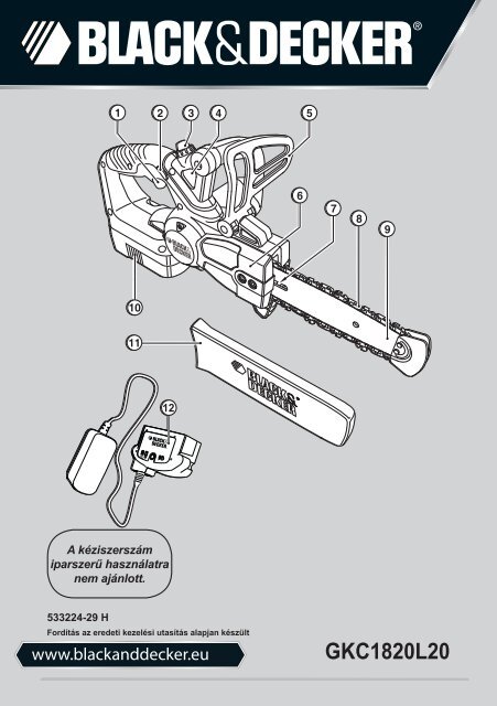 BlackandDecker Tronconneuse- Gkc1820l - Type H1 - H2 - Instruction Manual (la Hongrie)