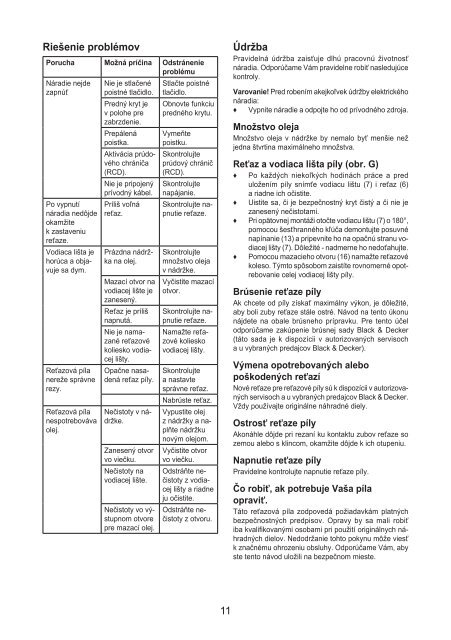 BlackandDecker Tronconneuse- Gk2240 - Type 2 - Instruction Manual (Slovaque)