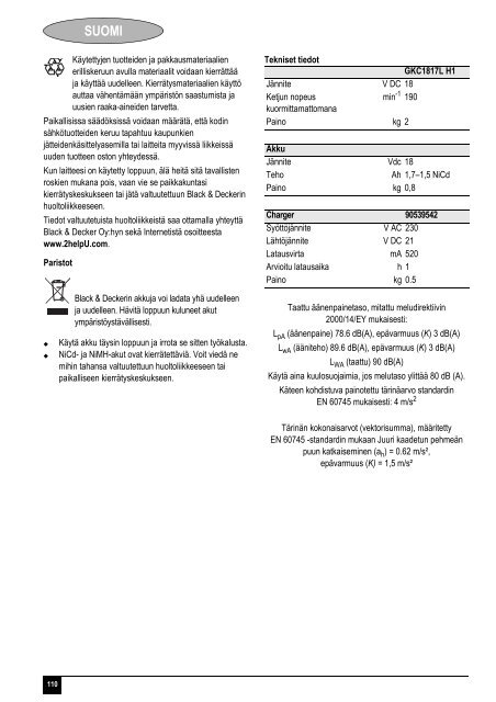 BlackandDecker Tronconneuse- Gkc1817l - Type H1 - Instruction Manual (Europ&eacute;en)