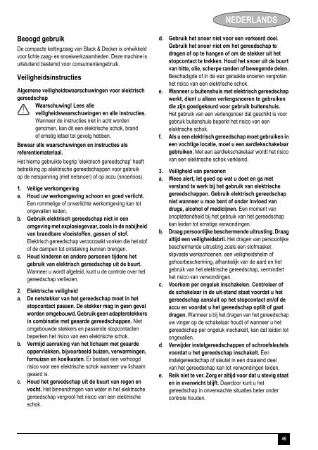 BlackandDecker Tronconneuse- Gkc1817l - Type H1 - Instruction Manual (Europ&eacute;en)