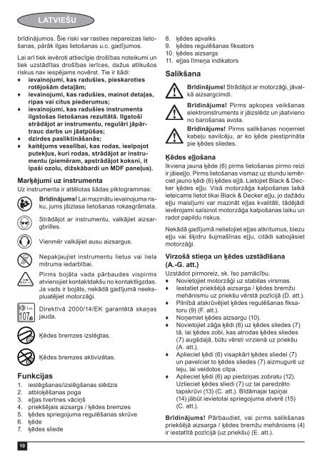 BlackandDecker Tronconneuse- Gk1940 - Type 3 - Instruction Manual (Lettonie)