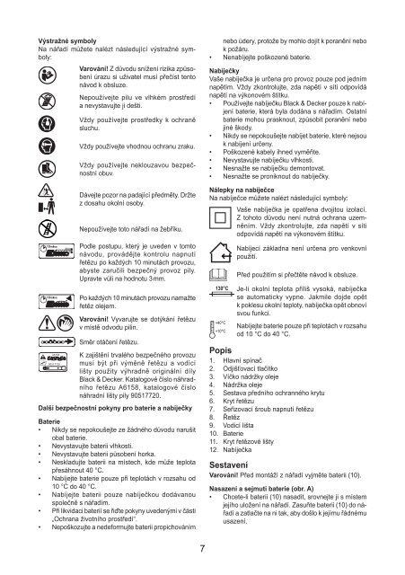 BlackandDecker Tronconneuse- Gkc1817l - Type H1 - Instruction Manual (Tch&egrave;que)