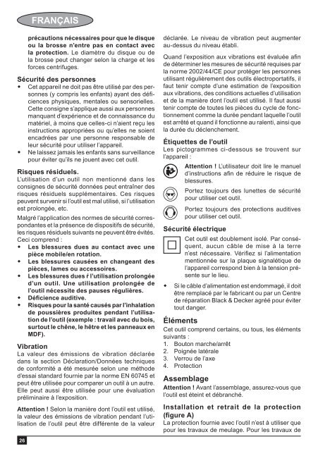 BlackandDecker Meuleuse Petit Diam&egrave;tre- Kg701 - Type 1 - Instruction Manual (Europ&eacute;en Oriental)