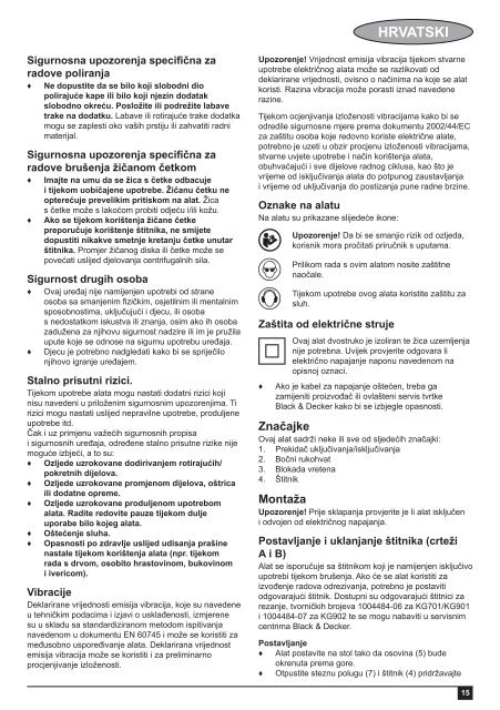 BlackandDecker Meuleuse Petit Diam&egrave;tre- Kg901 - Type 1 - Instruction Manual (Balkans)