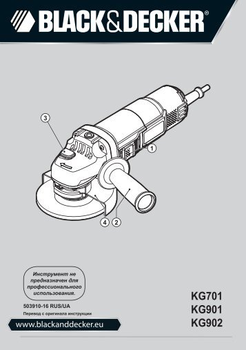 BlackandDecker Meuleuse Petit DiamÃ¨tre- Kg901 - Type 1 - Instruction Manual (Russie - Ukraine)
