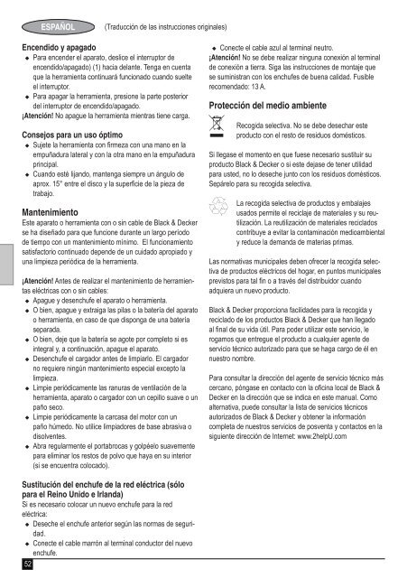 BlackandDecker Meuleuse Petit Diam&egrave;tre- Kg901 - Type 1 - Instruction Manual (Europ&eacute;en)