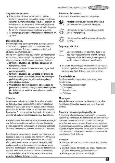 BlackandDecker Meuleuse Petit Diam&egrave;tre- Kg901 - Type 1 - Instruction Manual (Europ&eacute;en)