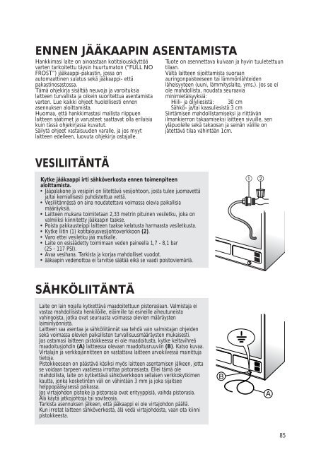 KitchenAid XBZ 800 AE NF/HA - Side-by-Side - XBZ 800 AE NF/HA - Side-by-Side FI (850340511000) Mode d'emploi