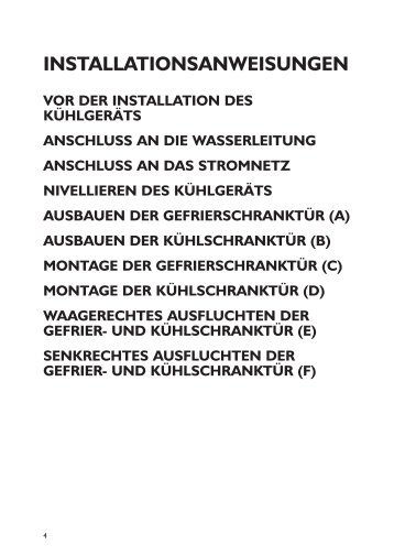 KitchenAid 20RA-D3 A+ SF - Side-by-Side - 20RA-D3 A+ SF - Side-by-Side DE (858641238000) Guide d'installation