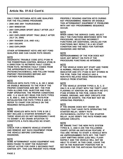 Rotunda Key Application Chart