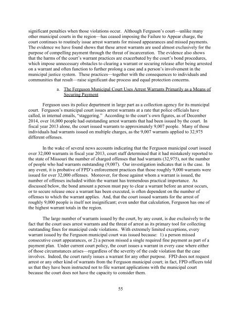 U.S. Justice Department Report on the Ferguson Police Department