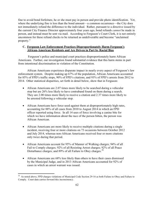 U.S. Justice Department Report on the Ferguson Police Department