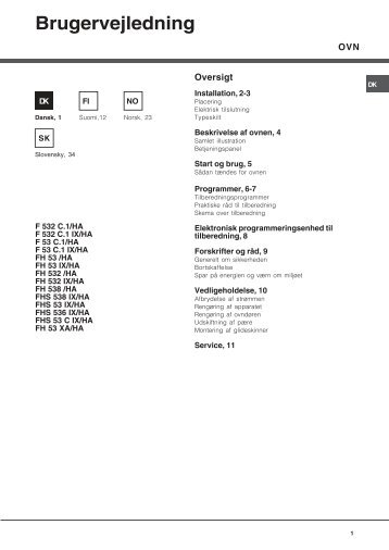 KitchenAid F 53 C.1 IX /HA - Oven - F 53 C.1 IX /HA - Oven NO (F053971) Mode d'emploi