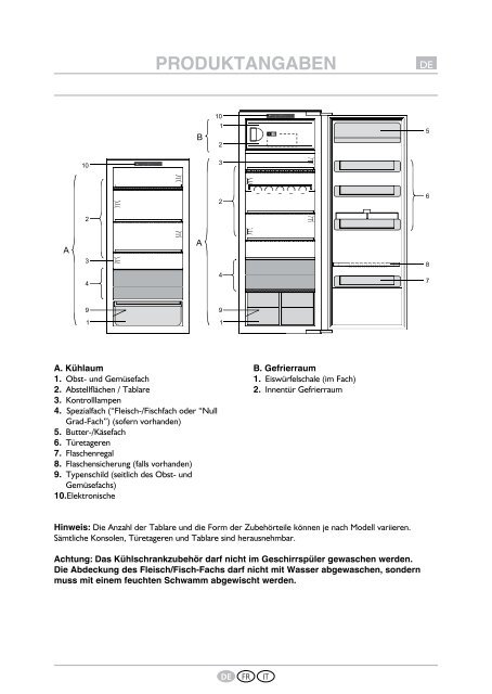 KitchenAid 5100600015 - Refrigerator - 5100600015 - Refrigerator DE (855164116020) Guide de consultation rapide