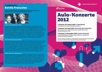 Aula-Konzerte 2012 - Kantonsschule Solothurn