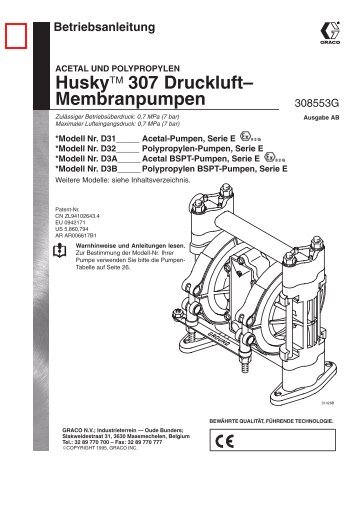 308553ab , Husky 307 Druckluft-Membranpumpen