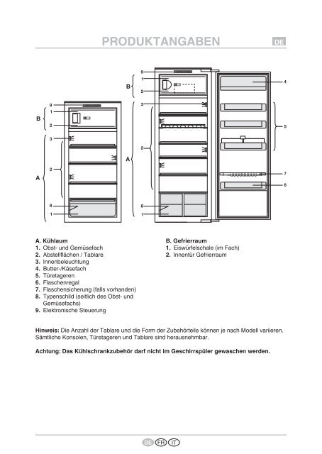 KitchenAid 5100700005 - Refrigerator - 5100700005 - Refrigerator DE (855162916050) Guide de consultation rapide