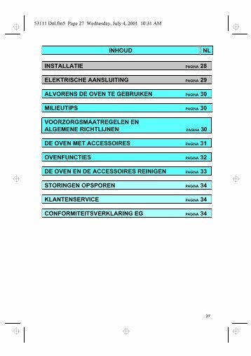 KitchenAid OBI 147 S - Oven - OBI 147 S - Oven NL (854183216010) Mode d'emploi