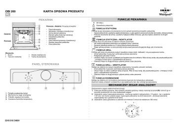 KitchenAid OBI 200 AN - Oven - OBI 200 AN - Oven PL (854178801000) Guide de consultation rapide