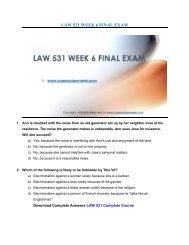 Business LAW 531 Week 6 Final Exam New Assignments