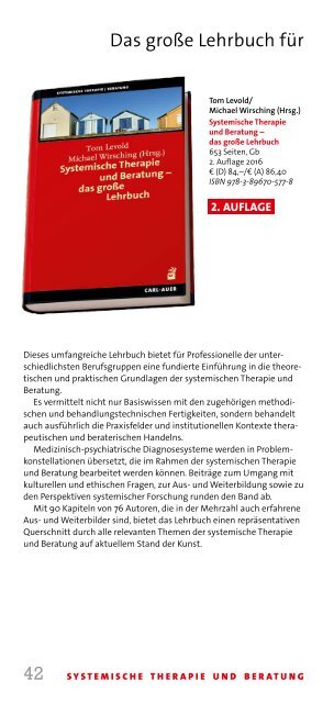 Carl-Auer Verlag Neuerscheinungen Frühjahr 2016