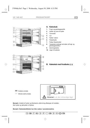 KitchenAid 845 382 10 - Refrigerator - 845 382 10 - Refrigerator DA (855100301030) Guide de consultation rapide