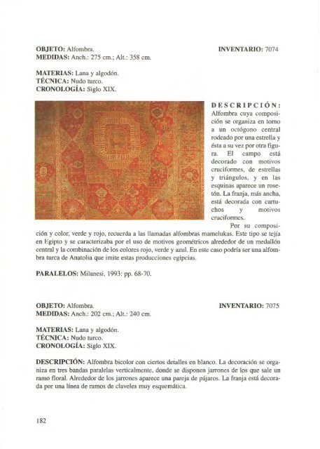 TEJIDOS Y ALFOMBRAS DEL MUSEO DE LA ALHAMBRA