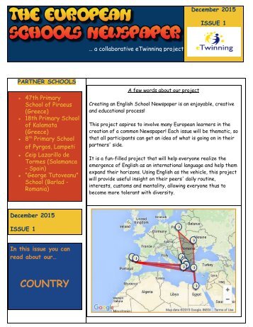 The European Schools Newspaper Issue 1 - Dec 15