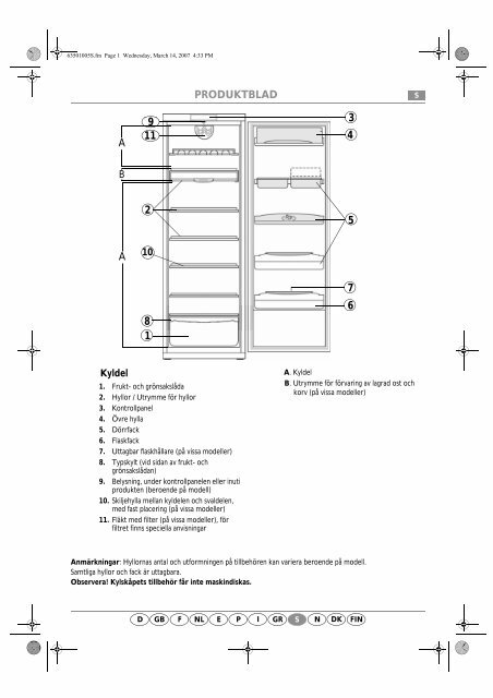 KitchenAid 701 501 90 - Refrigerator - 701 501 90 - Refrigerator SV (853981061000) Guide de consultation rapide