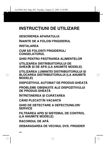 KitchenAid 8340NF-SBS - Side-by-Side - 8340NF-SBS - Side-by-Side RO (850324936000) Mode d'emploi