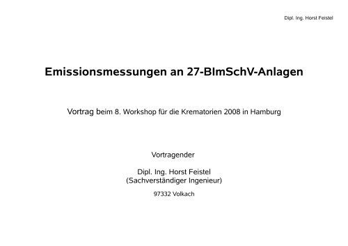 Emissionsmessungen an 27-BImSchV-Anlagen - HS Anlagenbau