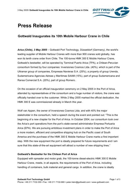 Press Release - Gottwald Port Technology