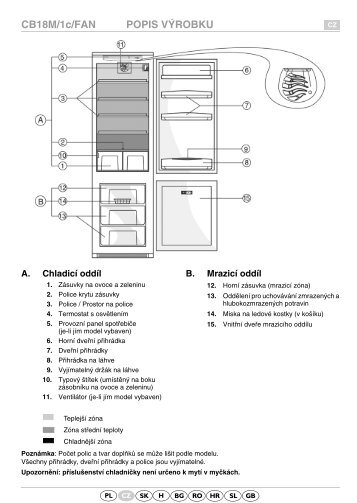 KitchenAid A 300 A/E04 - Fridge/freezer combination - A 300 A/E04 - Fridge/freezer combination CS (853976312010) Guide de consultation rapide