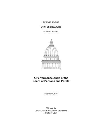 A Performance Audit of the Board of Pardons and Parole