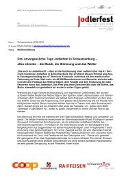 Medienmitteilung - Abschlussbericht - Jodlerfest Schwarzenburg