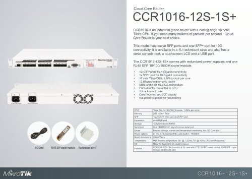 MIKROTIK RouterBOARD Cloud Core Router CCR2004-1G-12S+2XS + L6 (1,7GHz