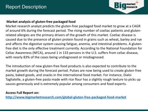 Market analysis of Gluten-Free Packaged Food