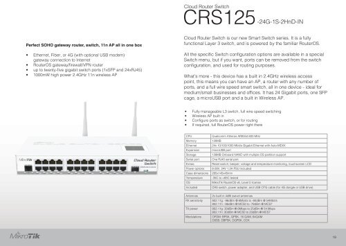 CRS125-24G-1S-2HnD-IN Brochure Mikrotik - mstream.com.ua