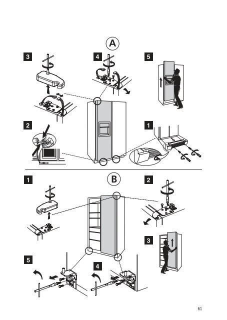 KitchenAid 20RB-D3 A+ SF - Side-by-Side - 20RB-D3 A+ SF - Side-by-Side DA (858641211030) Guide d'installation