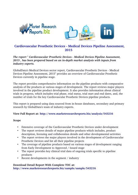 Cardiovascular Prosthetic Devices - Medical Devices Pipeline Assessment ...