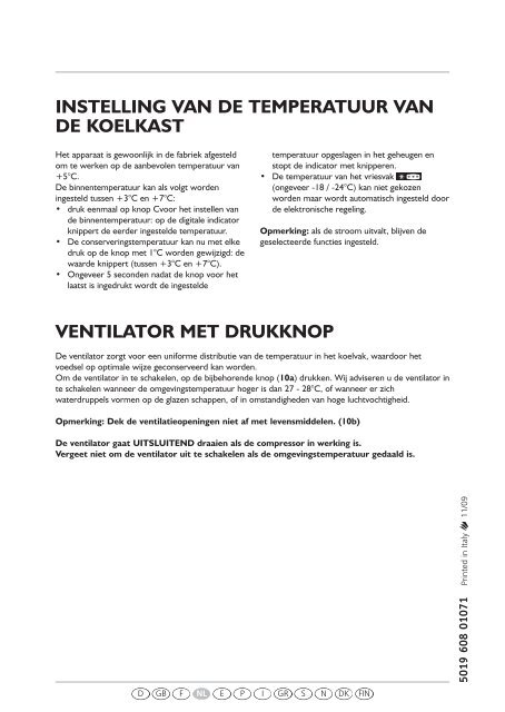 KitchenAid 905.2.02 - Refrigerator - 905.2.02 - Refrigerator NL (855164616010) Guide de consultation rapide