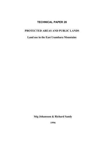 TECHNICAL PAPER 28 PROTECTED AREAS AND PUBLIC LANDS ...