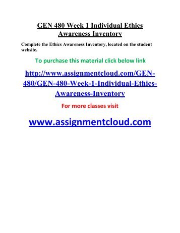 ethics awareness inventory