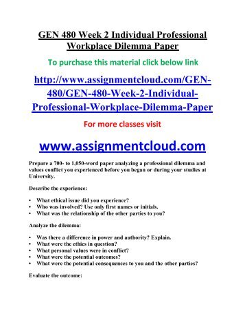 workplace dilemma paper workplace dilemma paper