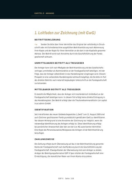 4. Gesellschaftsvertrag der GSP II EDELMETALLE GmbH & Co ... - L'or