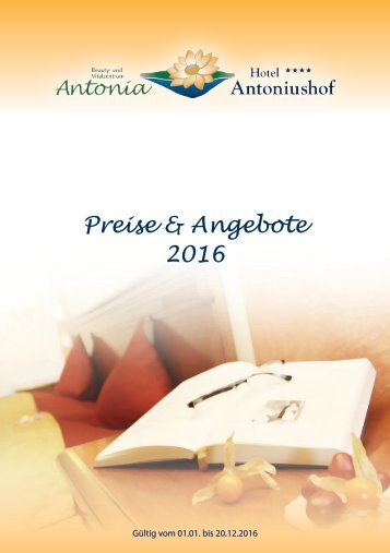 Hotel Antoniushof Preisliste 2016