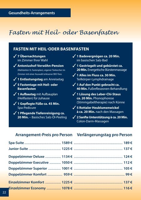 Hotel Antoniushof Preisliste 2016