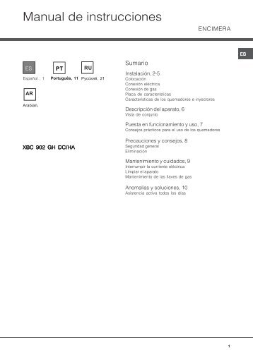 KitchenAid XBC 902 GH DC/HA - Hob - XBC 902 GH DC/HA - Hob ES (F048768) Mode d'emploi